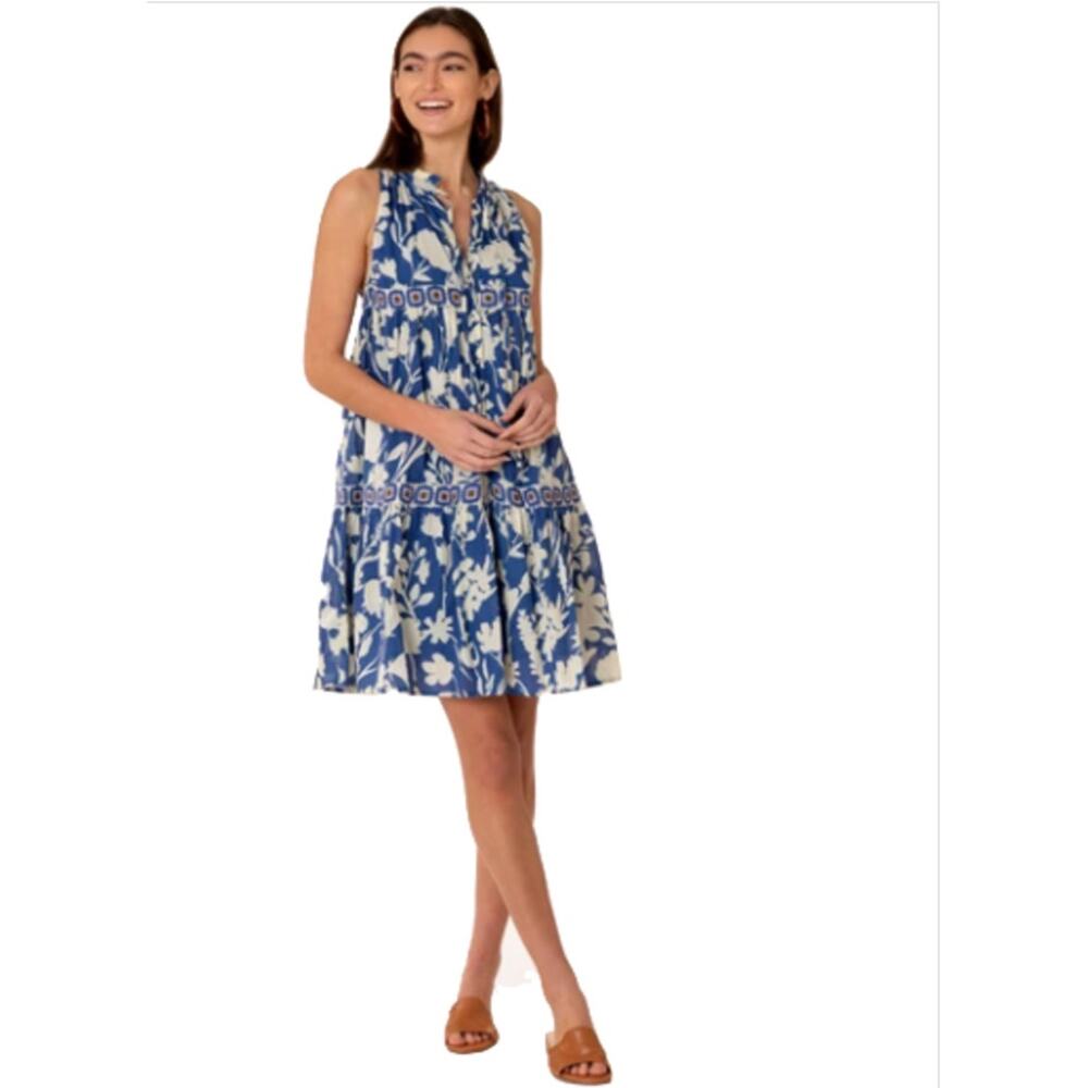 Olivia James The Label Ro Short Dress in Blue‎ Shadow Floral